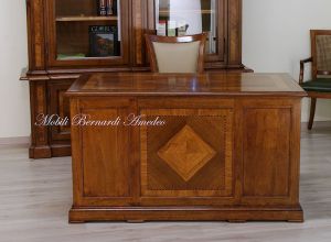 Classic style inlaid study desk handcrafted in solid wood